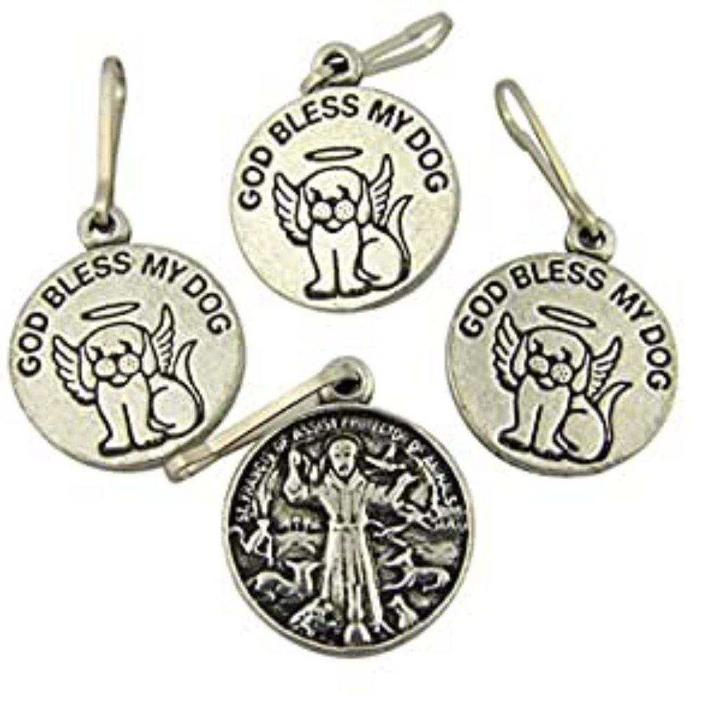 GOD BLESS MY DOG ST FRANCIS CHARM - Picture 2 of 2